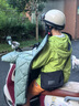 JCZS德国电动车挡风被冬季加绒加厚保暖防风防雨防水罩四季通用新款 雾绒烟灰侧翼加宽-pu小羊皮升级大把套+加绒加厚加 实拍图