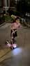 飞鸽男女幼儿童滑板车1-3-6-8岁可坐防侧翻万向轮宝宝踏板车节日礼物 公主粉【围栏款】音乐+炫彩轮 实拍图