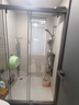 九牧一字形三联动推拉移门干湿分离淋浴房浴室卫生间玻璃隔断赠挡水条 枪灰（不锈钢窄边） 光玻1.4-1.49m（高1.9m） 实拍图