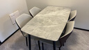 怡景风范意式岩板餐桌椅组合小户型家用现代简约轻奢亮光面长方形吃饭桌子 意大利灰 140cm *80cm/一桌四椅 实拍图