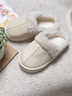 原沐初保暖厚底棉拖鞋女室内外穿棉鞋居家耐磨加厚孕妇月子鞋雪地靴 月牙白 38-39 【适合37-38】 实拍图