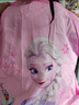 迪士尼儿童罩衣女童防水围裙画画衣宝宝吃饭围兜饭兜 7104冰雪粉 M码 实拍图