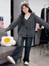 乖甜星韩系灰色连帽毛衣外套开衫女秋冬加厚百搭宽松显瘦慵懒风针织衫女 灰色 S 建议75-95斤 实拍图