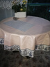 酒店饭店圆形餐桌布新款中式圆桌布防水防油免洗防烫家用圆台布厚 松鹤-满天星香槟色 140cm圆桌布(100cm以内圆桌适用) 实拍图