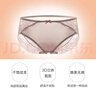 金三塔女式内裤100%桑蚕丝中腰蕾丝性感三角裤真丝内裤女 藕紫 1条 XL 实拍图