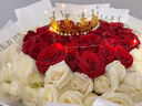 来一客情人节鲜花速递99朵红玫瑰花束生日礼物表白求婚全国同城配送 99朵红玫瑰白玫瑰爱心花束 实拍图