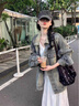 蜜乐奇牛仔外套女美式水洗春秋复古2026设计感新款宽松夹克上衣休闲时尚 【美式水洗春秋牛仔外套女复古 做旧蓝 M 建议98-110斤 实拍图