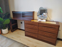 欧吉森实木生态板梳妆台卧室落地电脑桌书桌斗柜妆台一体转角移动化妆桌 胡桃色桌+胡桃色斗柜 1.2桌+1.2斗柜云朵镜+立柜(8斗) 实拍图