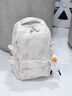JCZS日系书包初中女生大容量高颜值ins风小众简约双肩背包高中大学生 白色+挂饰加大加厚防水 实拍图