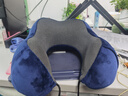 京严U型枕午睡枕护颈枕成人旅行枕睡觉脖枕学生午休神器趴趴颈椎枕头 宝石蓝【专业护颈·磁疗布枕套】 可拆洗/环绕支撑/柔软记忆棉内芯 实拍图