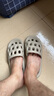 乐拖浴室速干凉拖鞋男夏镂空漏水厚底洗澡情侣居家拖鞋  浅咖40-41 实拍图