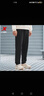 特步钜惠卫衣百搭上衣宽松休闲打底衫卫衣卫裤运动服长袖t恤衫 正黑色-直筒-秋款-0159 M 实拍图