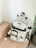 JCZS韩系ins风书包初中女生男小众高颜值痛包高中轻便大容量减负护脊 轻便减负[黑色]送可爱毛绒+黑格 实拍图