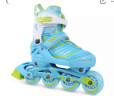 美洲狮（COUGAR） 轮滑鞋儿童闪光溜冰鞋男女滑冰旱冰鞋单鞋/套装 蓝色全闪套装 M(可调31-36码) 实拍图