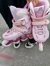 斯威（SWAY）溜冰鞋儿童男女童中小学专业轮滑鞋平花休闲滑冰旱冰鞋成人直排轮 【锁轮款】粉+一体支架 M (适合6-12岁)日常鞋码32-36 实拍图