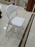 晨淘简易折叠塑料椅会议椅靠背椅家用凳子办公椅座椅便携宿舍电脑餐椅 加固款白色 实拍图