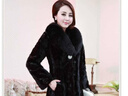 傲列100%水貂皮+狐狸大毛领裘皮大衣海宁水貂皮草外套女中长款皮草女 黑色 M（85-100斤） 实拍图