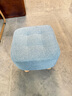 蔓斯菲尔小凳子家用矮凳布艺矮凳子搁脚凳软包实木腿小孩坐墩客厅沙发凳 蓝色+抹茶绿26cm高 透气面料 实木凳腿 实拍图