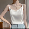CamalgOri仿桑蚕丝吊带背心女大码真丝感内搭白女式美背醋酸上衣缎面内衬 香槟色[D23美背] L 实拍图