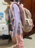 EKK日本进口名牌中学生护脊减负书包初中女生高中生小学3-6年级男大 樱花粉配米黄 店长新款上市 实拍图