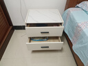 轻奢岩板床头柜卧室床头柜简约现代主卧家用储物收纳柜整装床边柜 米白色【实木款】双抽 48cm高 50cm宽*40cm厚 实拍图