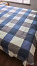 云瑾100%纯棉床单单件学生宿舍单人被单全棉斜纹格子 夏日速写蓝 200cm*230cm 适用于1.5米床 实拍图