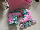 米高轮滑鞋S3儿童花样溜冰鞋套装高端平花四码调节直排初学花式旱冰鞋 S3S粉升级款(K12头盔+KP1护具+包） S (29-32) 实拍图