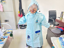 牧萌儿童雨衣带书包位男童女童加长全身学生雨披 蓝色赛车拉链款 4XL 实拍图