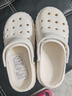 卡皮巴拉夏季儿童凉拖鞋防滑透气包头亲子踩屎感男女童小孩洞洞鞋 白色(升级版环保材质） 12 34/35码(鞋内长22CM适合脚长21 实拍图