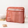 MUJI 再生聚酯纤维立体网眼袋收纳袋居家旅行洗漱包 橙色/L/ 27*21*5cm 实拍图