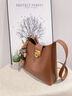 viney牛皮包包女包大容量水桶包轻奢单肩斜挎包生日礼物品牌送女友老婆 实拍图