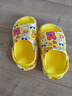 巴布豆儿童拖鞋男童女童洞洞鞋沙滩鞋宝宝凉鞋幼儿凉拖夏季 黄色 160码 实拍图