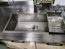 东鹏（双槽改大单槽）304不锈钢水槽厨房手工洗菜盆洗碗池一体台上下 D套餐+【含铜芯+三挡抽拉】+净水龙头 4MM加厚【小米粒压纹】+75*40cm 实拍图