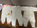 婧麒（JOYNCLEON）婴儿保暖连体衣秋冬季宝宝夹棉衣服哈衣新生儿空气棉睡衣爬服 斜开粉色小羊 66cm 实拍图