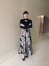啄木鸟夏季新款冰丝麻垂感有口袋薄款半身裙民族高腰a字长裙复古大摆裙 夏季黑白轻奢大花-有口袋【裙长9 L 建议110-125斤【裙长90厘米】 实拍图