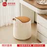 航轩世家主卧女生化妆凳卧室梳妆台凳子旋转化妆椅意式极简圆凳轻奢高级感 【带刹车轮可移动款】猫抓皮米白色+橘橙色拼接 实拍图