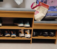 米客米家（MIKEMIJIA）鞋柜换鞋凳子家用门口简易置物架出租屋用多层鞋子收纳架可坐鞋柜 原木色加宽组合款|120*32*52CM 实拍图