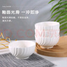 泰鑫兴4.5英寸11.8厘米陶瓷釉下彩餐具饭碗微波炉适用纯白碗4只装螺纹 实拍图