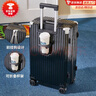 袋鼠高颜值行李箱女学生2026新款多功能拉杆箱男大容量密码箱耐用皮箱 168多功能升级加厚款【耀夜黑】 28寸【大学生推荐】 实拍图