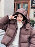 LOVELY&DEARLY咖色短款羽绒服女2025年冬季新款韩版连帽泡芙肯豆风90白鸭绒外套 咖色 S 110斤以内 实拍图