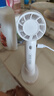 手持小风扇便携USB充电静音涡轮大风力迷你随身小电扇学生办公室桌面风扇可拆底座手机支架二合一 【usb充电款】白色 实拍图
