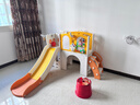 佟年萌乐儿童滑滑梯室内家用2至10岁宝宝滑梯秋千二合一攀爬架多功能乐园 橘小神童单滑梯+画板积木过道 无规格 实拍图