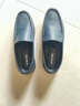 奥康品牌男鞋新品英伦豆豆鞋男真皮软底懒人一脚蹬休闲皮鞋透气 蓝色单鞋 38 实拍图