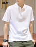 GLM短袖t恤男透气夏季翻领polo衫速干T恤冰丝感休闲运动上衣白色L 实拍图