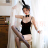 洛蔓希 性感情趣内衣 丝绒制服诱惑 sm角色扮演 兔女郎 连体衣 情趣套装 实拍图