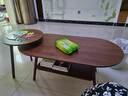 逸朗德茶几家用小户型茶几桌客厅简约沙发边几创意圆形简易置物架小桌子 椭圆双层】120*60*42cm深胡桃色 实拍图