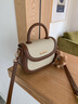 viney牛皮包包女包斜挎包手提小包马鞍包生日礼物送女友老婆 【米白拼咖】高级感实用单肩包 小众轻奢品牌百搭洋气腋下包 实拍图