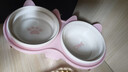 卉亦暮猫碗陶瓷猫食盆猫咪饭碗双碗斜口狗碗喝水碗保护颈椎防打翻 粉色防漏食架+婴用级I陶瓷双碗 实拍图