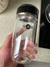 明霞玻璃杯男双层高硼硅加厚防烫家用便携车载鹅蛋泡茶水杯210ml黑色 实拍图