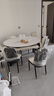 卧家岩板餐桌椅组合现代简约轻奢伸缩折叠家用小户型实木餐桌吃饭桌 12mm岩板-卡塔金-亮光白 1.35m 直径桌+八椅【菠萝椅】 实拍图